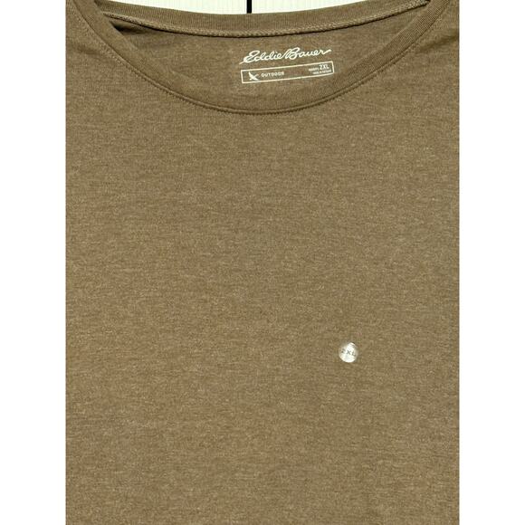 NWT Women's Eddie Bauer Long Sleeve Knit T-Shirt, Heather Brown, Size XXL - Picture 3 of 6